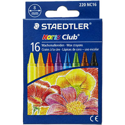 Image for STAEDTLER 220 NORIS CLUB WAX CRAYONS ASSORTED BOX 16 from Ross Office Supplies Office Products Depot