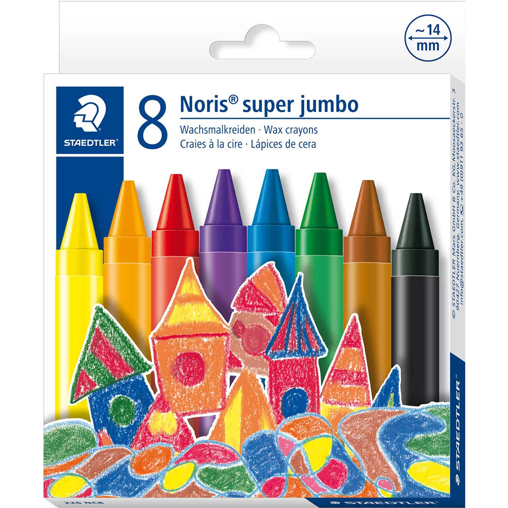 Image for STAEDTLER 226 NORIS SUPER JUMBO WAX CRAYONS ASSORTED PACK 8 from Albany Office Products Depot