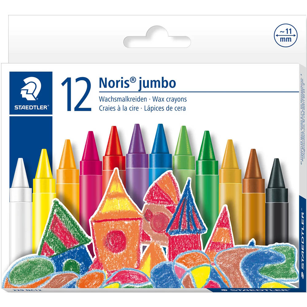 Image for STAEDTLER 229 NORIS JUMBO WAX CRAYONS ASSORTED PACK 12 from MOE Office Products Depot Mackay & Whitsundays