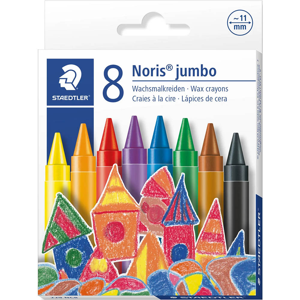 Image for STAEDTLER 229 NORIS JUMBO WAX CRAYONS ASSORTED PACK 8 from Ross Office Supplies Office Products Depot