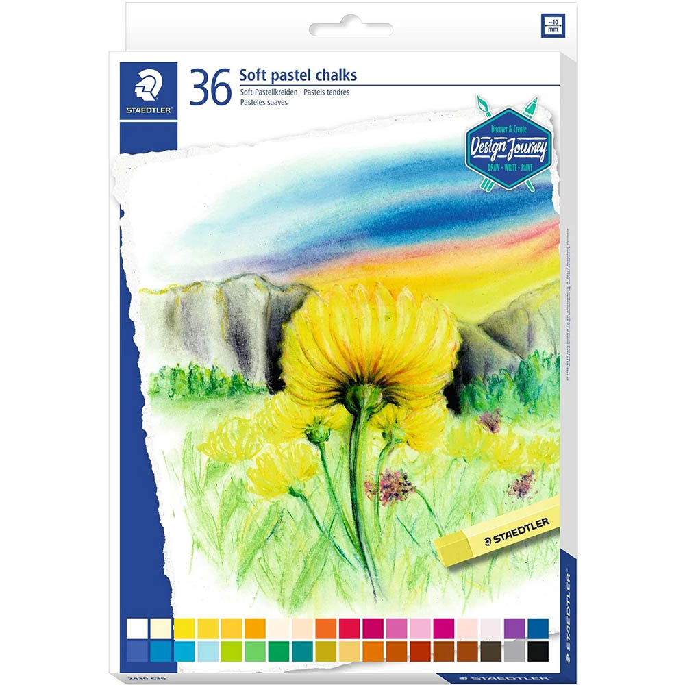 Image for STAEDTLER 2430 SOFT PASTEL CHALKS ASSORTED PACK 36 from Total Supplies Pty Ltd