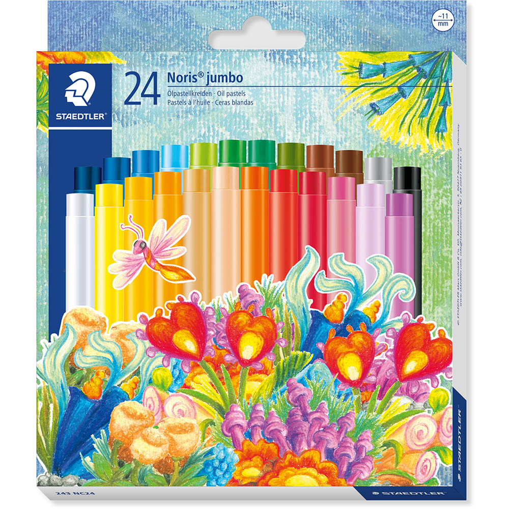 Image for STAEDTLER 243 NORIS CLUB JUMBO OIL PASTELS ASSORTED BOX 24 from Office Products Depot Gold Coast