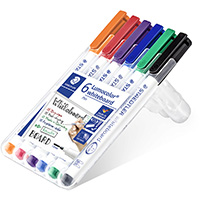 staedtler 301 lumocolor whiteboard pen assorted wallet 6