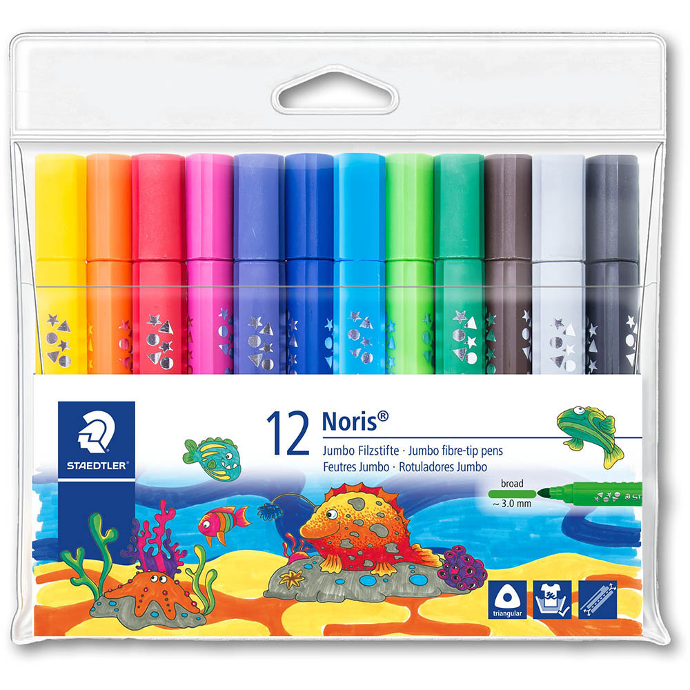 Image for STAEDTLER 328 NORIS CLUB TRIANGULAR FIBRE TIP PENS 3.0MM ASSORTED PACK 12 from Total Supplies Pty Ltd
