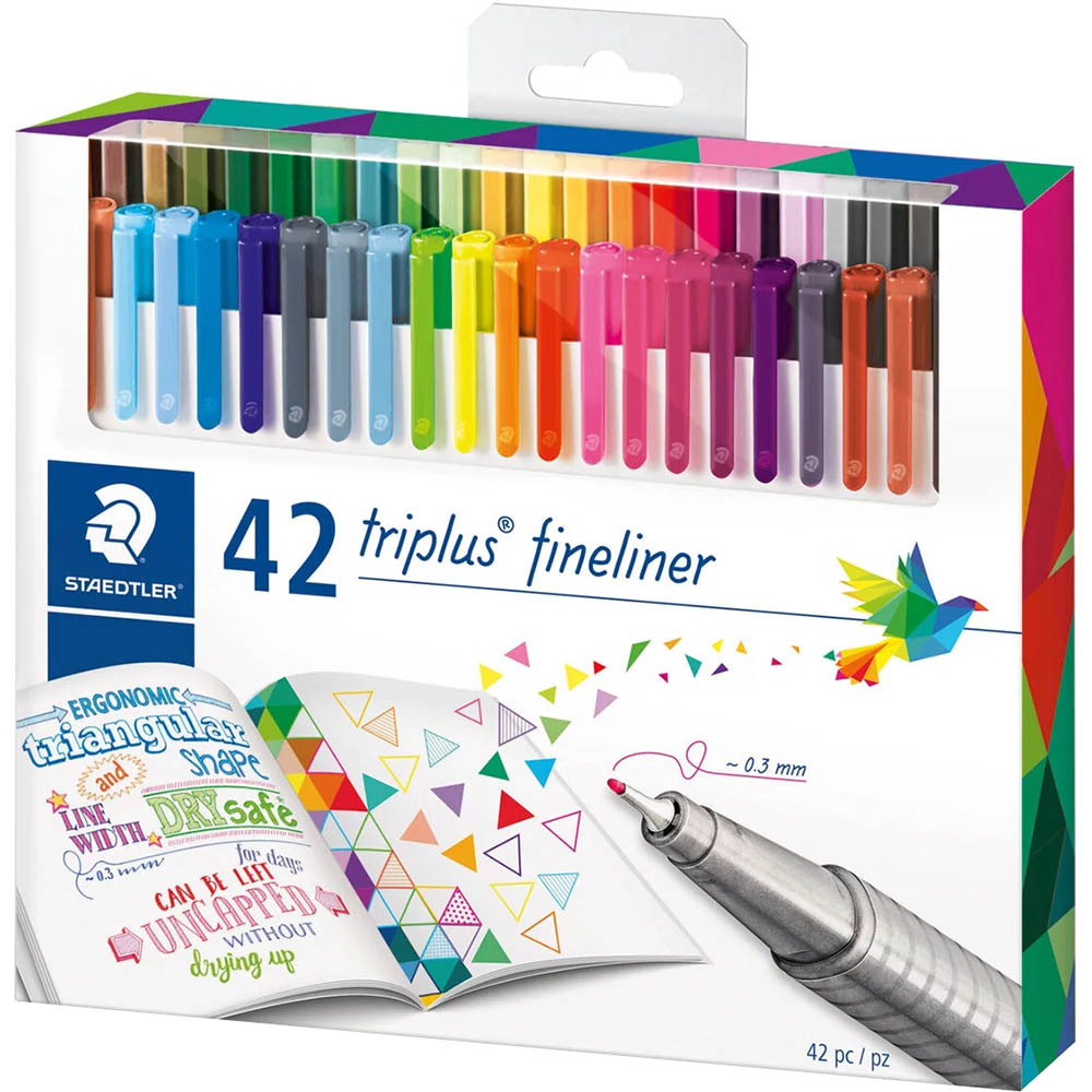 Image for STAEDTLER 334 TRIPLUS FINELINE PEN ASSORTED BOX 42 from Total Supplies Pty Ltd