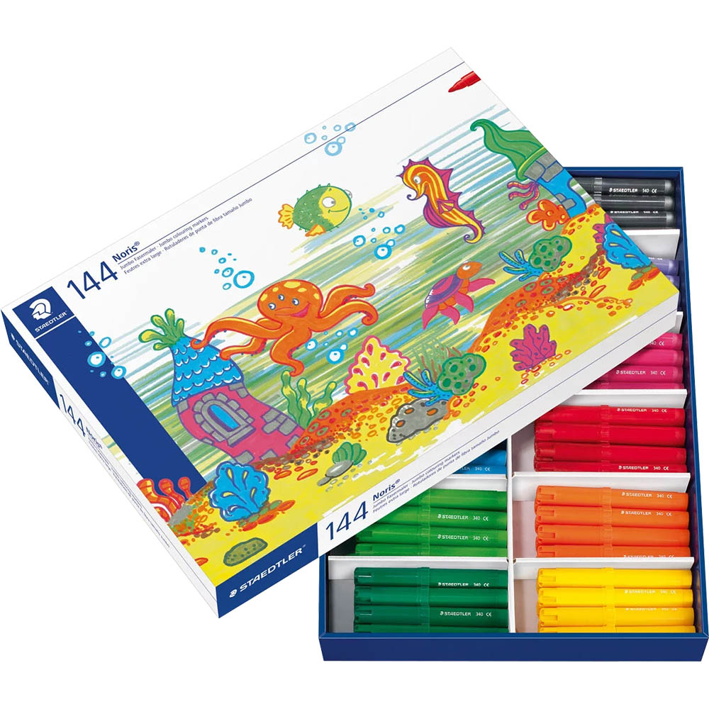 Image for STAEDTLER 340 NORIS CLUB JUMBO COLOURING MARKERS 3.0MM ASSORTED CLASSPACK 144 from MOE Office Products Depot Mackay & Whitsundays