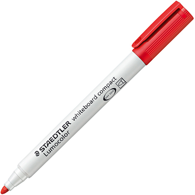 Image for STAEDTLER 341 LUMOCOLOR COMPACT WHITEBOARD MARKER BULLET RED BOX 10 from MOE Office Products Depot Mackay & Whitsundays