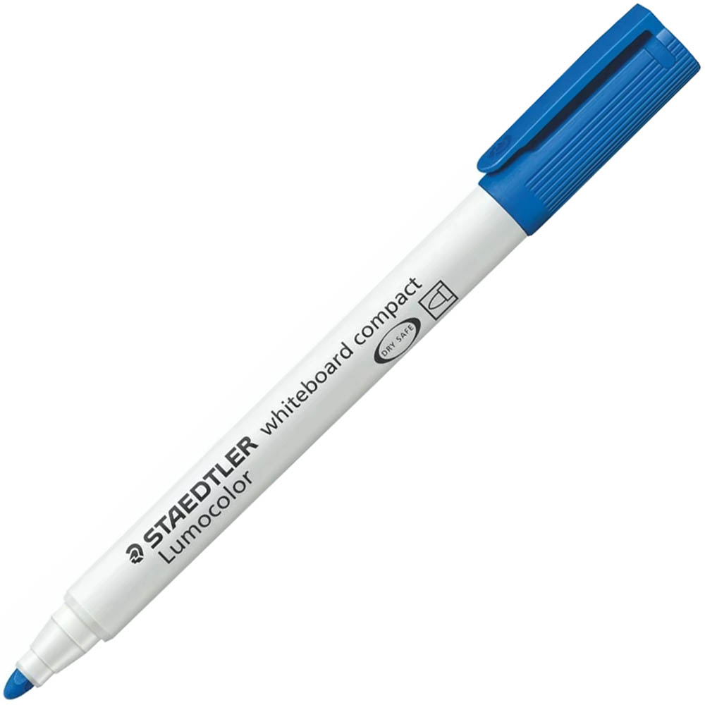 Image for STAEDTLER 341 LUMOCOLOR COMPACT WHITEBOARD MARKER BULLET BLUE BOX 10 from Office Products Depot