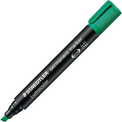 Image for STAEDTLER 350 LUMOCOLOR PERMANENT MARKER CHISEL 5.0MM GREEN from Albany Office Products Depot