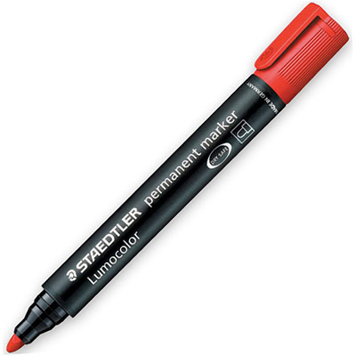 Image for STAEDTLER 352 LUMOCOLOR PERMANENT MARKER BULLET 2.0MM RED from Office Products Depot Gold Coast