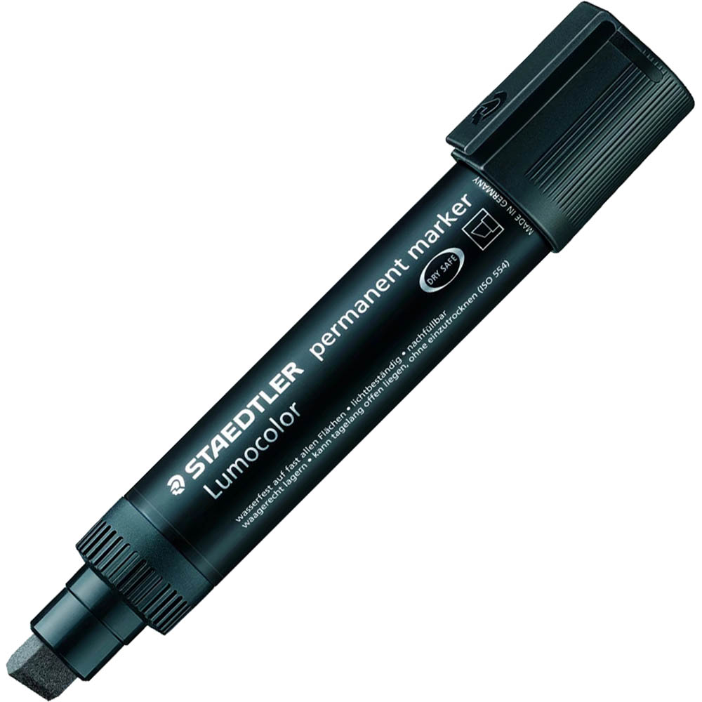 Image for STAEDTLER 388 LUMOCOLOR PERMANENT MARKER CHISEL EXTRABROAD 12MM BLACK from MOE Office Products Depot Mackay & Whitsundays