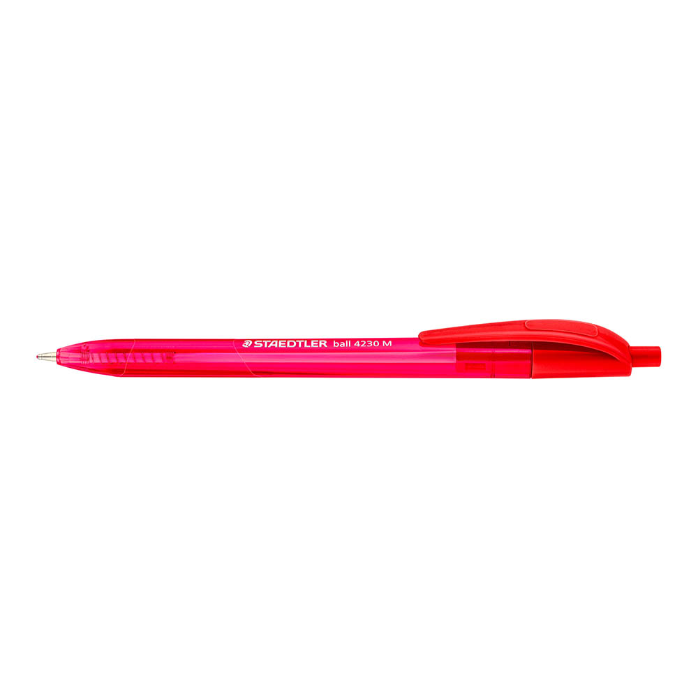 Image for STAEDTLER RETRACTABLE BALLPOINT PEN 1MM RED BOX 10 from MOE Office Products Depot Mackay & Whitsundays