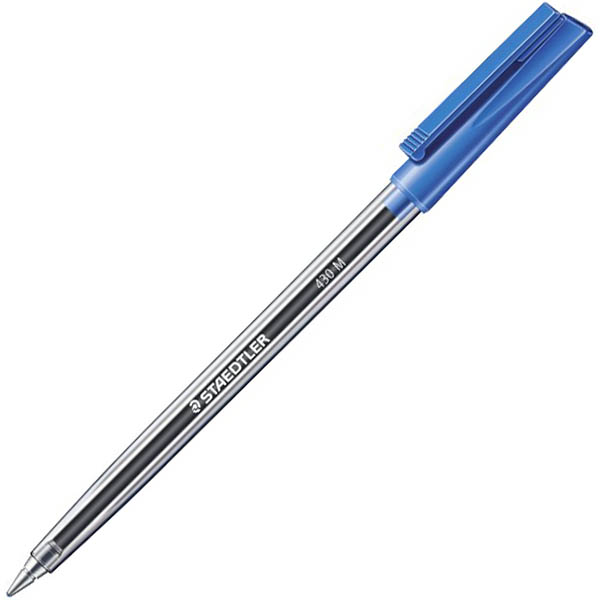 Image for STAEDTLER 430 STICK BALLPOINT PEN MEDIUM BLUE CUP 50 from Ross Office Supplies Office Products Depot