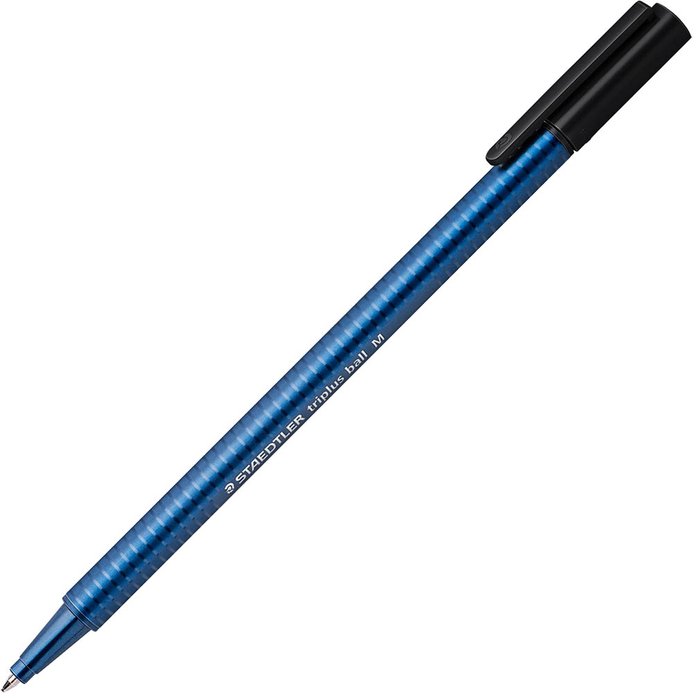 Image for STAEDTLER 437 TRIPLUS BALLPOINT PEN MEDIUM BLACK BOX 10 from Office Products Depot