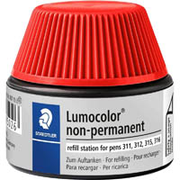 staedtler 487-15 lumocolor non-permanent refill station 15ml red