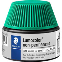 staedtler 487-15 lumocolor non-permanent refill station 15ml green