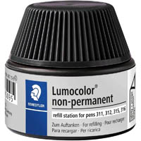 staedtler 487-15 lumocolor non-permanent refill station 15ml black