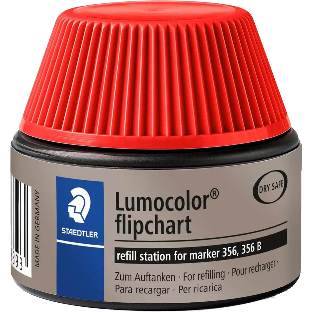 Image for STAEDTLER 488-56 LUMOCOLOR FIPCHART MARKER REFILL STATION 30ML RED from Total Supplies Pty Ltd