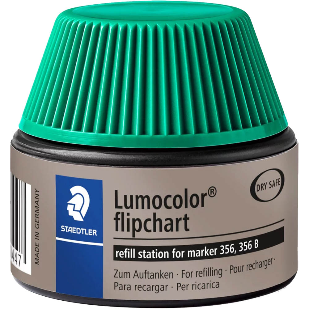 Image for STAEDTLER 488-56 LUMOCOLOR FIPCHART MARKER REFILL STATION 30ML GREEN from Total Supplies Pty Ltd