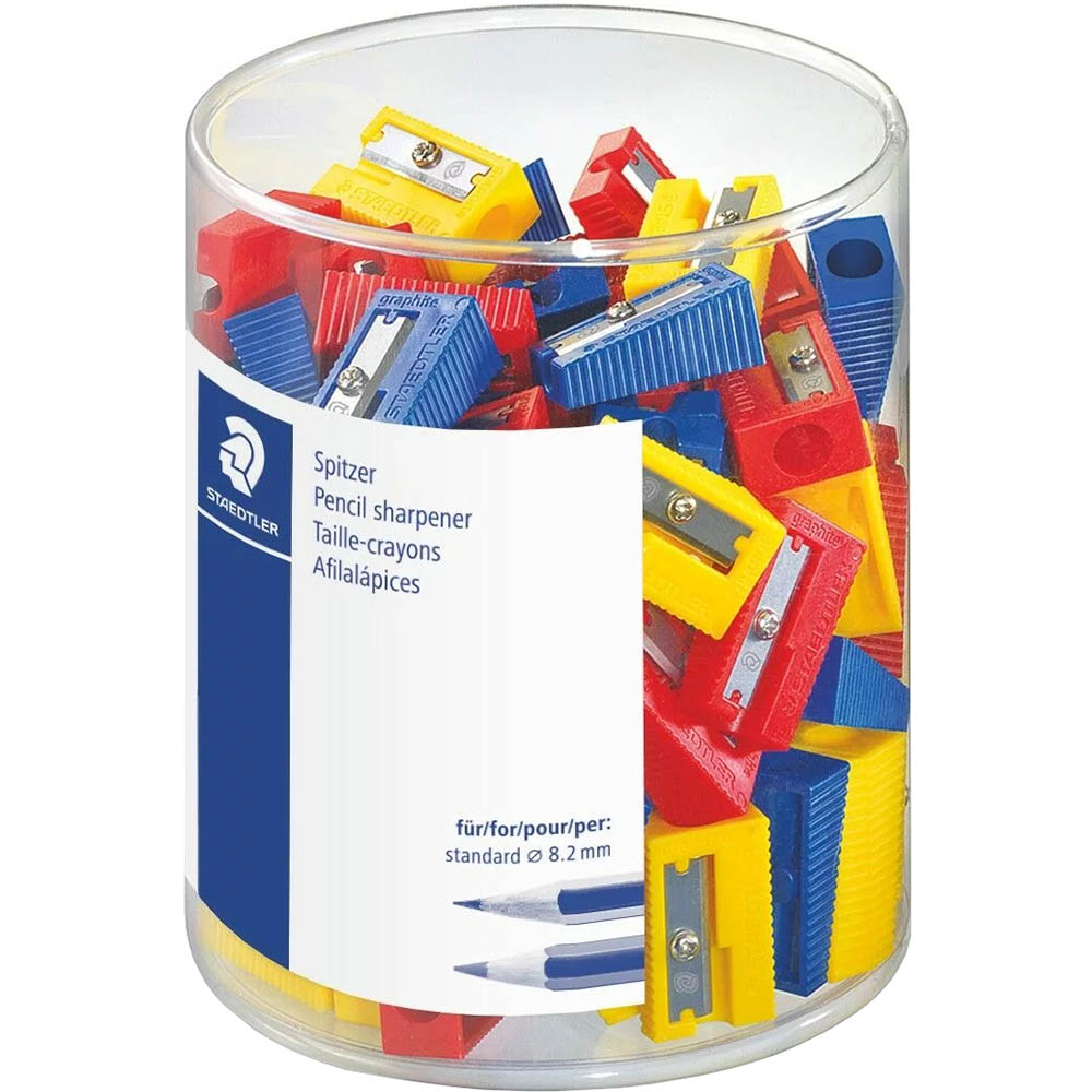 Image for STAEDTLER 510 PENCIL SHARPENER 1-HOLE PLASTIC ASSORTED PACK 100 from Total Supplies Pty Ltd