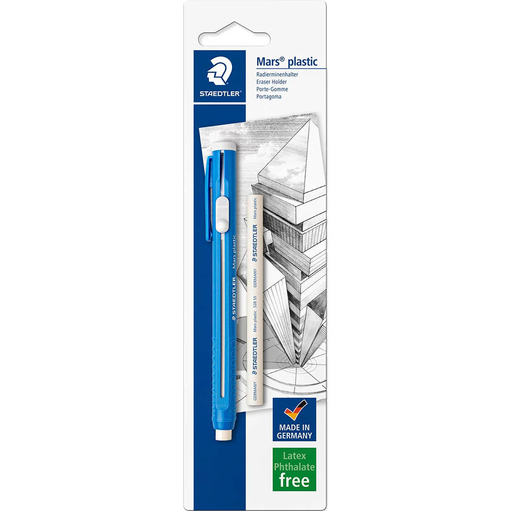 Image for STAEDTLER 528 MARS PLASTIC ERASER HOLDER WITH SPARE REFILL from MOE Office Products Depot Mackay & Whitsundays