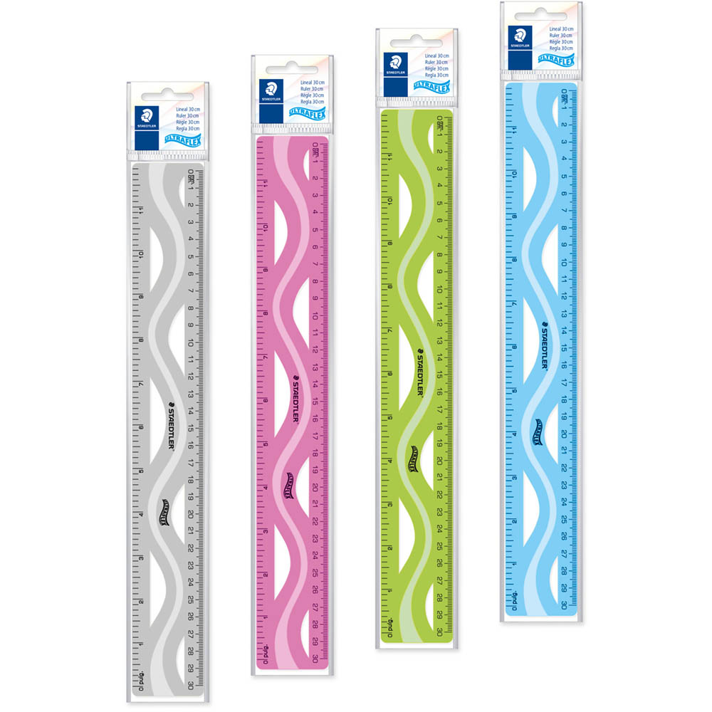 Image for STAEDTLER FLEXIBLE PLASTIC RULER 300MM ASSORTED from Albany Office Products Depot