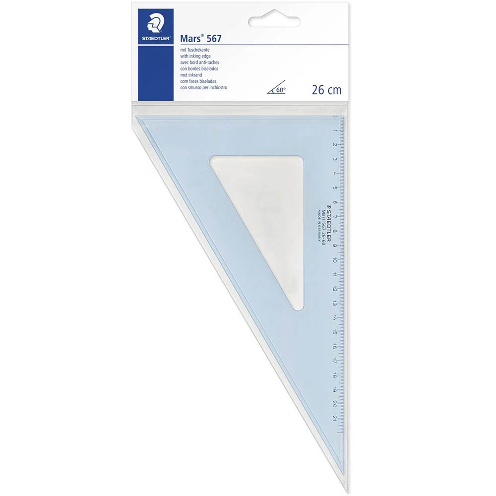 Image for STAEDTLER 567 MARS SET SQUARE 60/30 260MM CLEAR from MOE Office Products Depot Mackay & Whitsundays