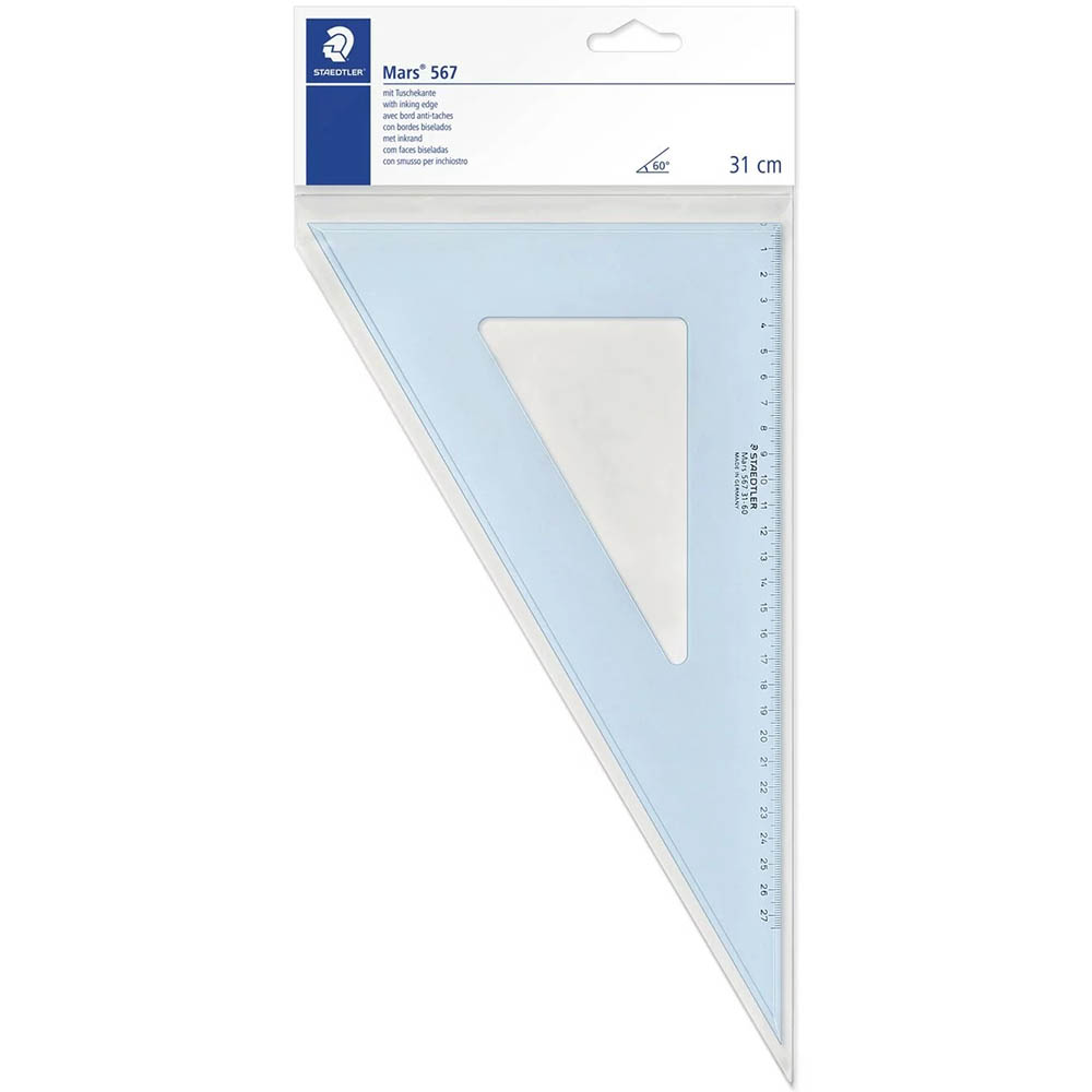 Image for STAEDTLER 567 MARS SET SQUARE 60/30 310MM CLEAR from Total Supplies Pty Ltd