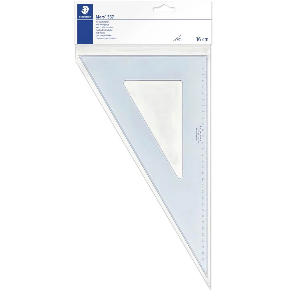 Image for STAEDTLER 567 MARS SET SQUARE 60/30 360MM CLEAR from MOE Office Products Depot Mackay & Whitsundays