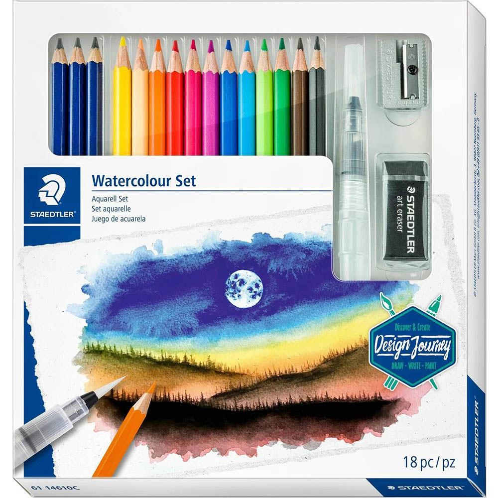 Image for STAEDTLER 61 DESIGN JOURNEY WATERCOLOUR MIXED SET from MOE Office Products Depot Mackay & Whitsundays