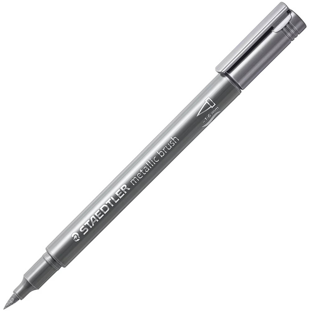 Image for STAEDTLER 8321 METALLIC BRUSH MARKER SILVER from Total Supplies Pty Ltd