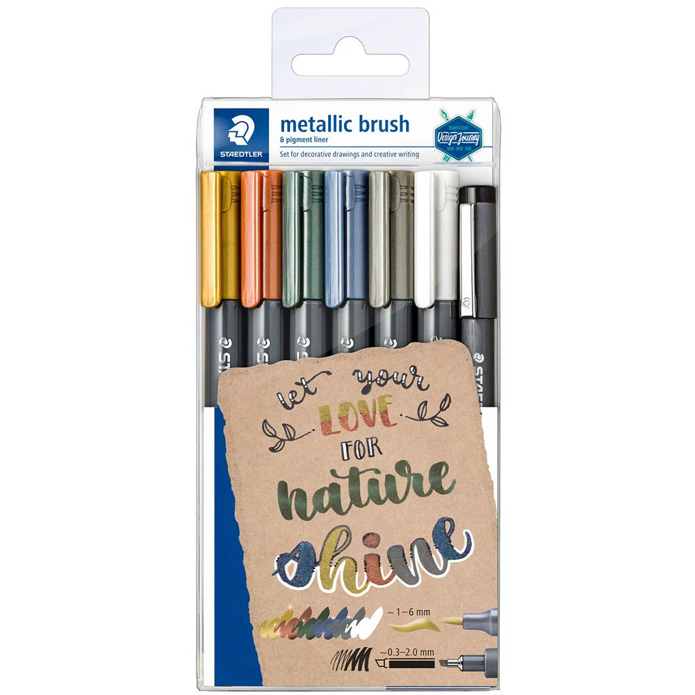 Image for STAEDTLER 8321 METALLIC BRUSH MARKER ASSORTED BOX 7 from Total Supplies Pty Ltd