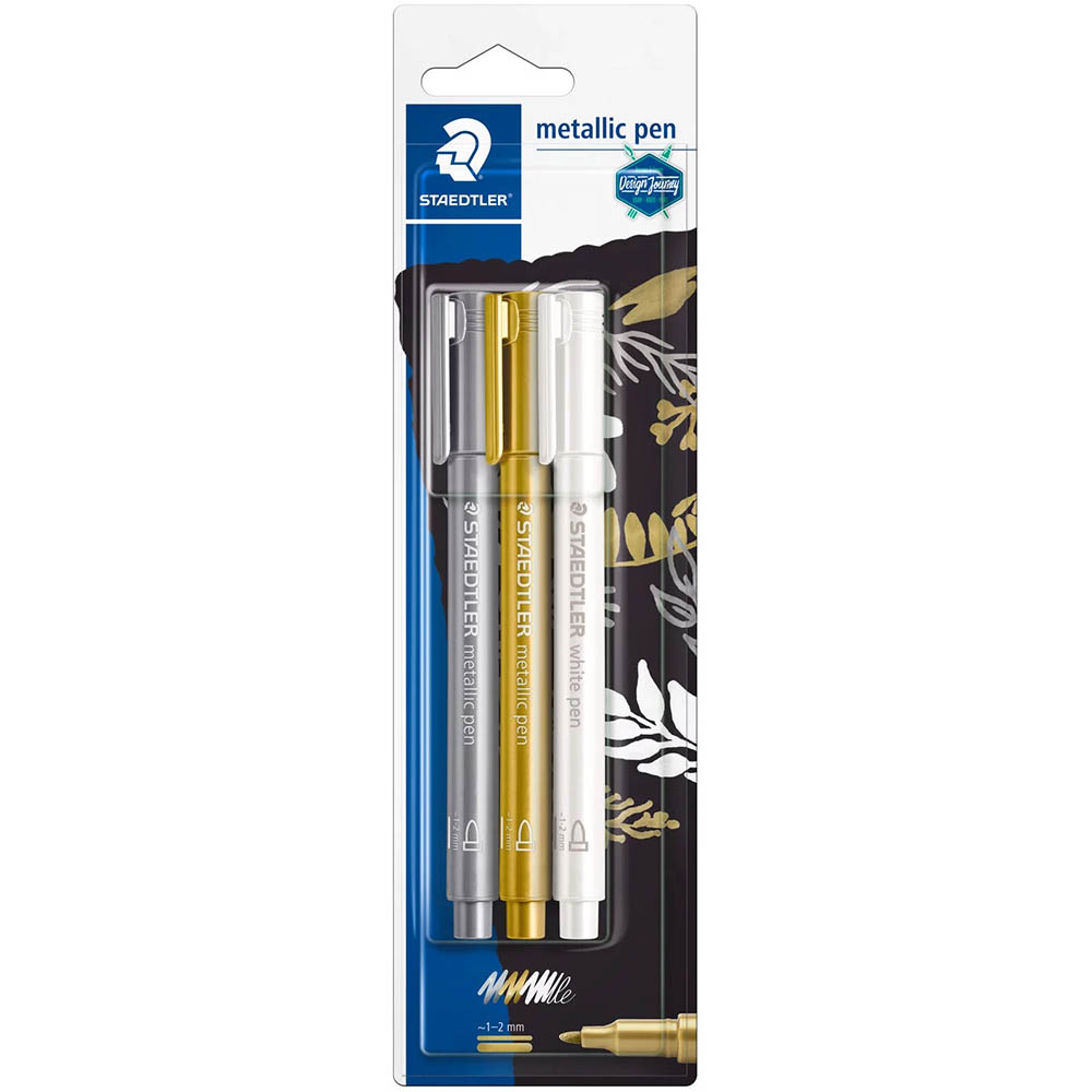 Image for STAEDTLER 8323 METALLIC MARKER ASSORTED PACK 3 from Total Supplies Pty Ltd