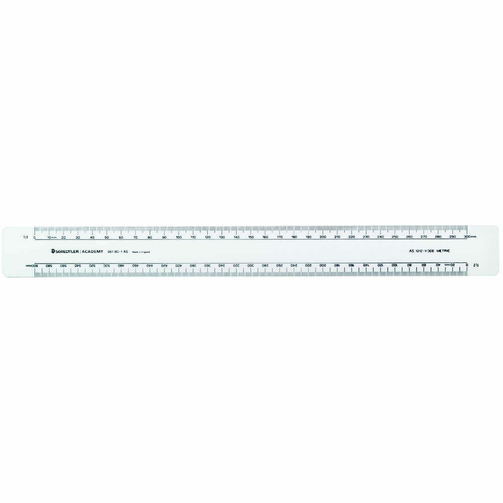 Image for STAEDTLER AS1212-1 ACADEMY OVAL SCALE RULER 300MM CLEAR from Office Products Depot Gold Coast