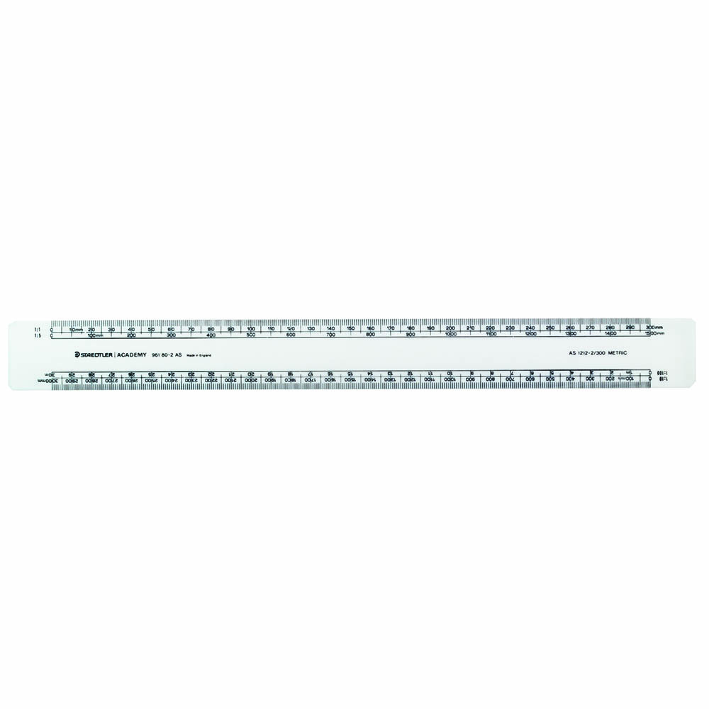 Image for STAEDTLER AS1212-2 ACADEMY OVAL SCALE RULER 300MM CLEAR from Office Products Depot Gold Coast