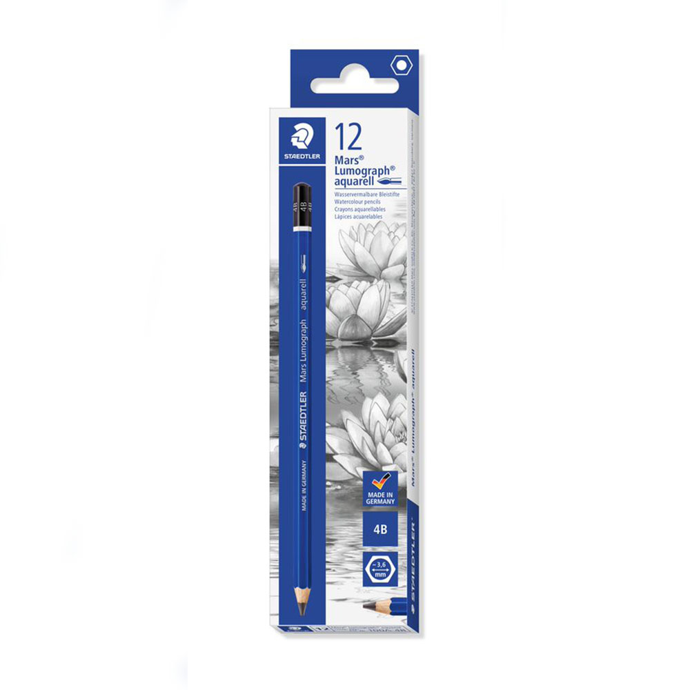 Image for STAEDTLER 100A MARS LUMOGRAPH AQUARELL PENCIL 4B BOX 12 from Total Supplies Pty Ltd