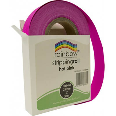 Image for RAINBOW STRIPPING ROLL RIBBED 25MM X 30M HOT PINK from Ross Office Supplies Office Products Depot