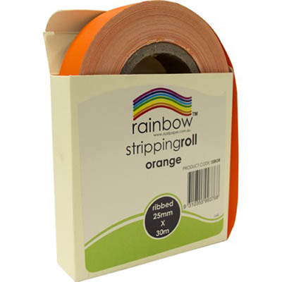 Image for RAINBOW STRIPPING ROLL RIBBED 25MM X 30M ORANGE from Margaret River Office Products Depot