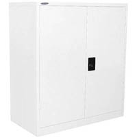 steelco stationery cabinet 2 shelves 1015 x 914 x 463mm white satin