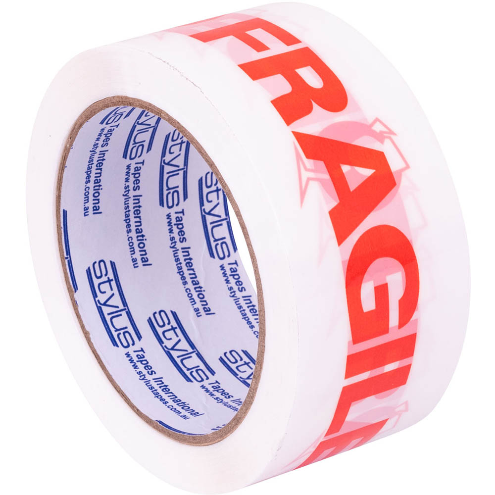 Image for STYLUS SP250 PRINTED PACKAGING TAPE FRAGILE 48MM X 66M RED/WHITE from Ross Office Supplies Office Products Depot