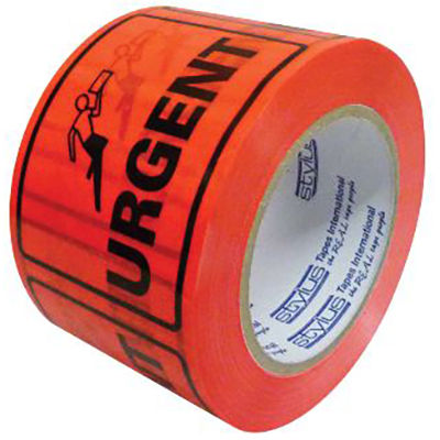 Image for STYLUS PRINTED PACKAGING LABELS URGENT 75 X 50MM FLUORO ROLL 500 from Total Supplies Pty Ltd