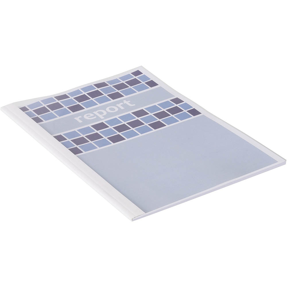Image for GOLD SOVEREIGN THERMAL BINDING COVER 1.5MM A4 WHITE BACK / CLEAR FRONT BOX 100 from MOE Office Products Depot Mackay & Whitsundays