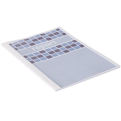 Image for GOLD SOVEREIGN THERMAL BINDING COVER 10MM A4 WHITE BACK / CLEAR FRONT BOX 80 from Office Products Depot Gold Coast