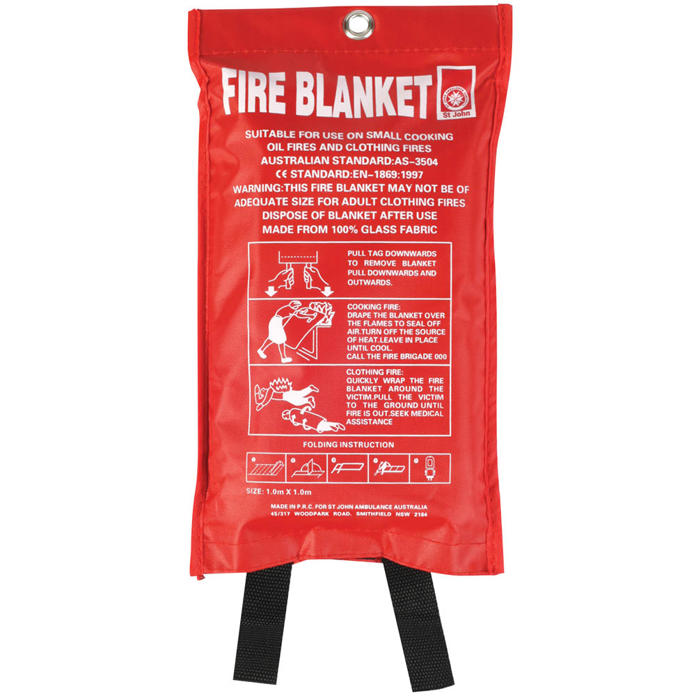 Image for ST JOHN FIRE BLANKET FIBREGLASS 1 X 1M from MOE Office Products Depot Mackay & Whitsundays