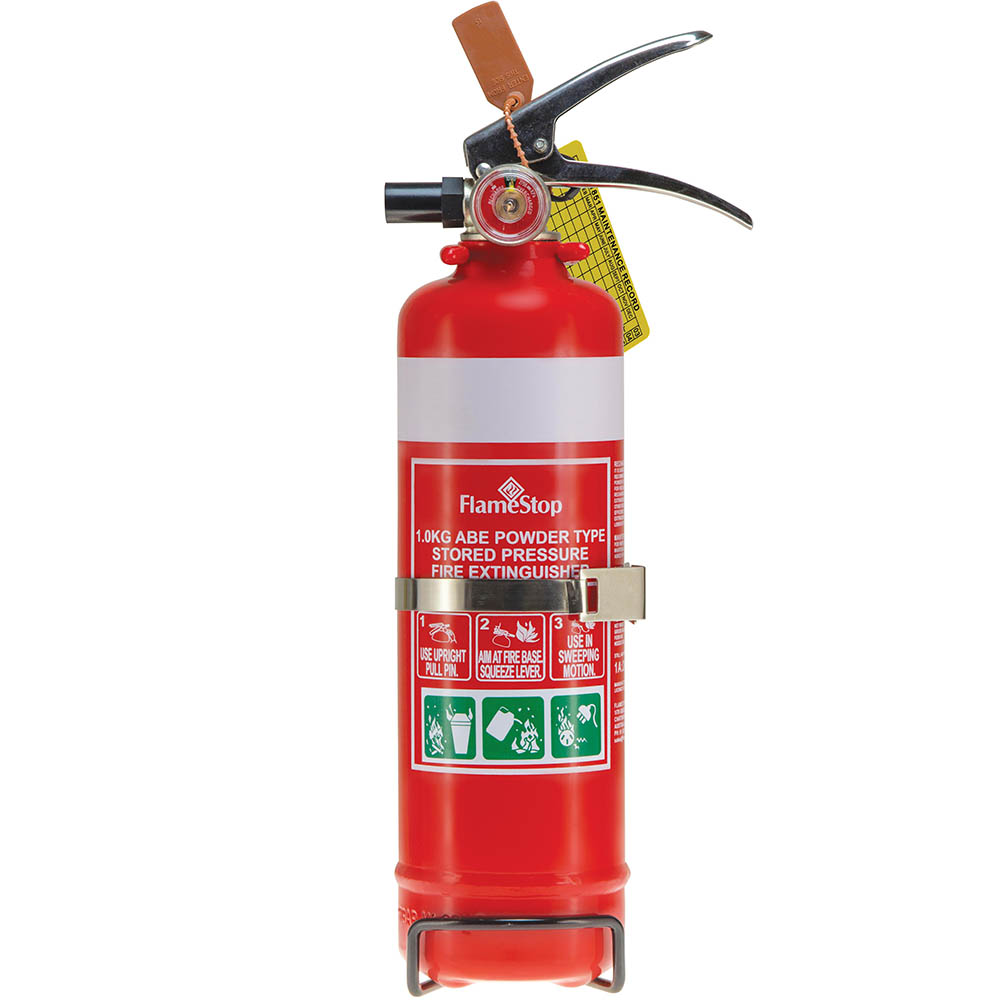 Image for FLAME STOP PORTABLE FIRE EXTINGUISHER ABE DRY CHEMICAL 1KG from Ross Office Supplies Office Products Depot