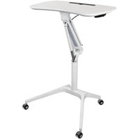 sylex stockholm height adjustable mobile laptop desk 715 x 475mm white