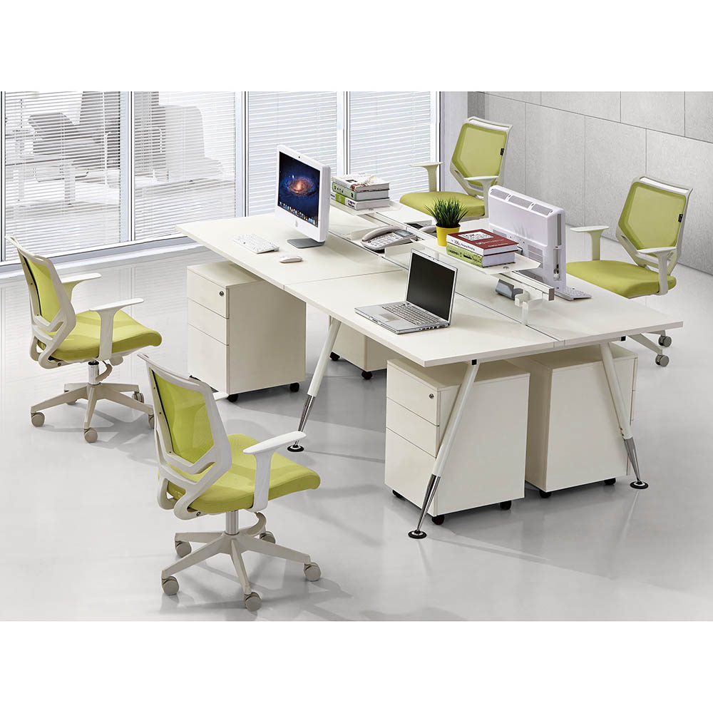 Image for FLEET 4 PERSON WORKSTATION 2800 X 1200MM WHITE from MOE Office Products Depot Mackay & Whitsundays