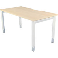 oblique height adjustable single desk 1200 x 750 x 720mm snow maple