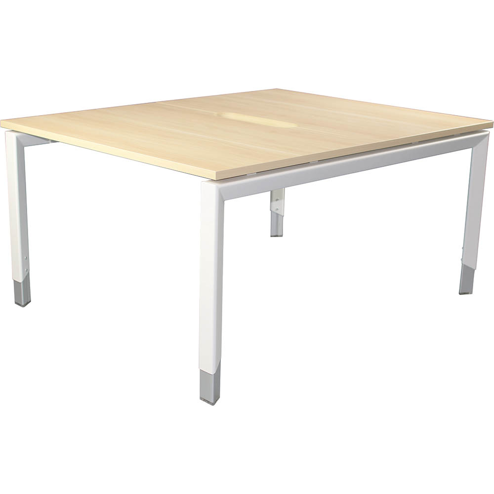 Image for OBLIQUE HEIGHT ADJUSTABLE 2 PERSON BACK TO BACK DESK 1500 X 1500 X 720MM SNOW MAPLE from Margaret River Office Products Depot