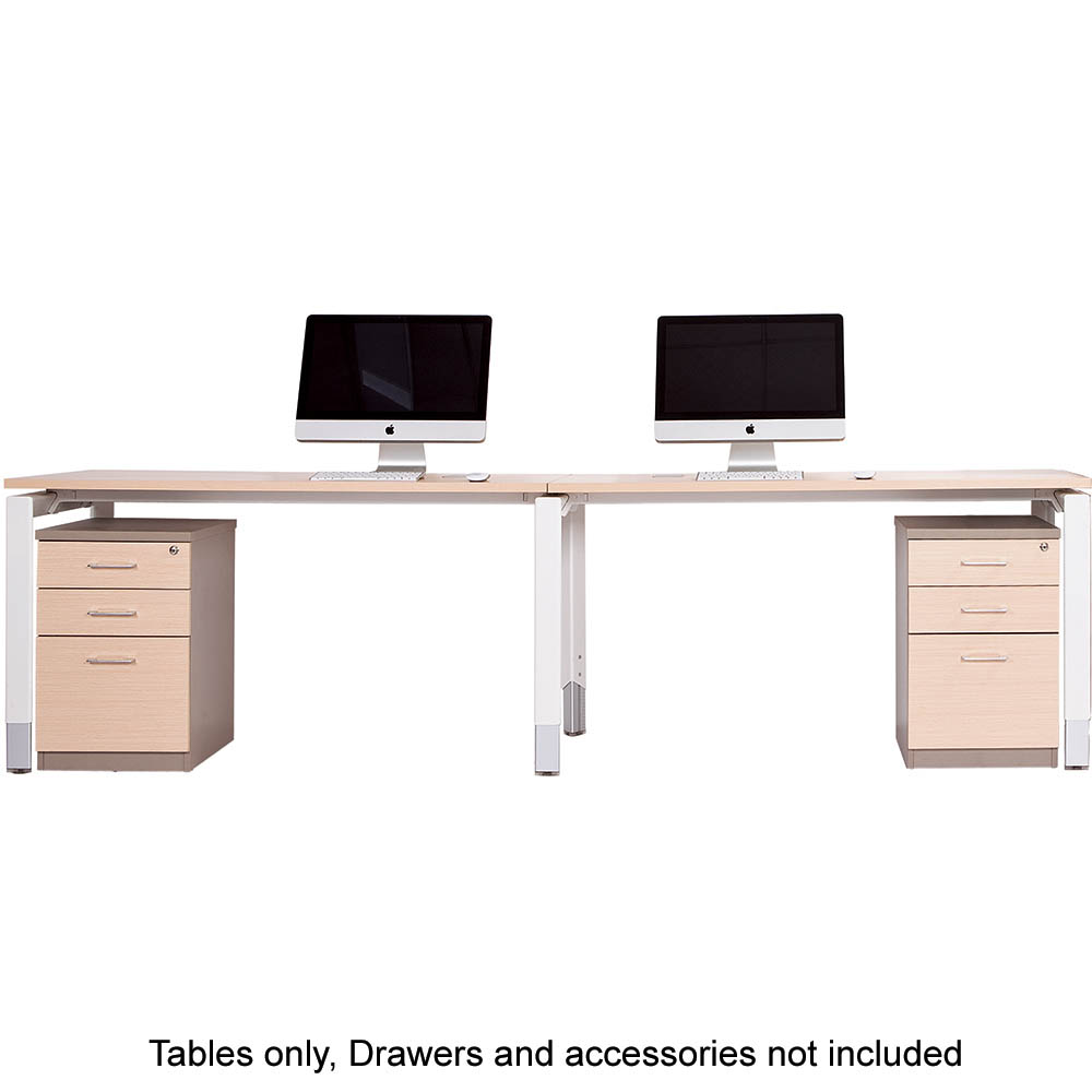 Image for OBLIQUE HEIGHT ADJUSTABLE 2 PERSON STRAIGHT DESK 2400 X 750 X 720MM SNOW MAPLE from Margaret River Office Products Depot